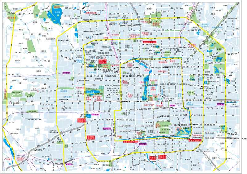 Mapa de la ciudad de Beijing Vector Mapa de la ciudad de Beijing Vector