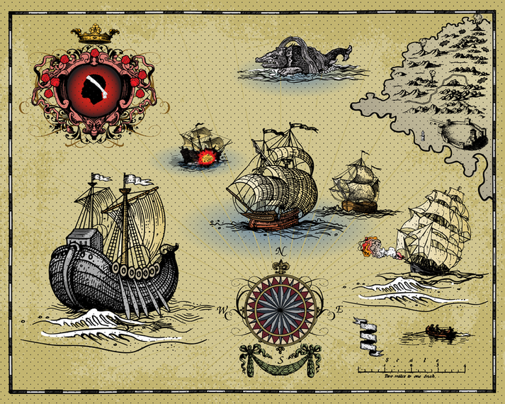 Ancient Sailing Warships Vector Ancient Sailing Warships Vector
