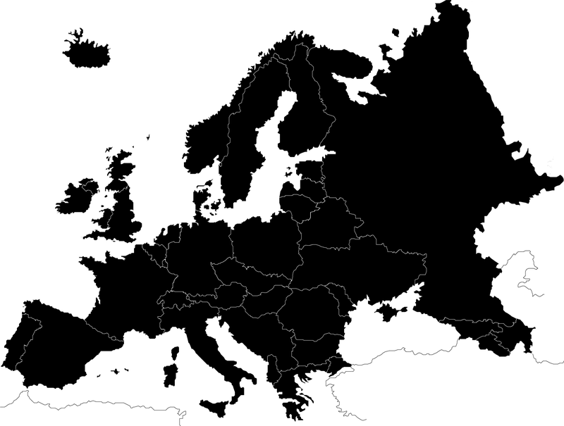 Silueta mapa de europa