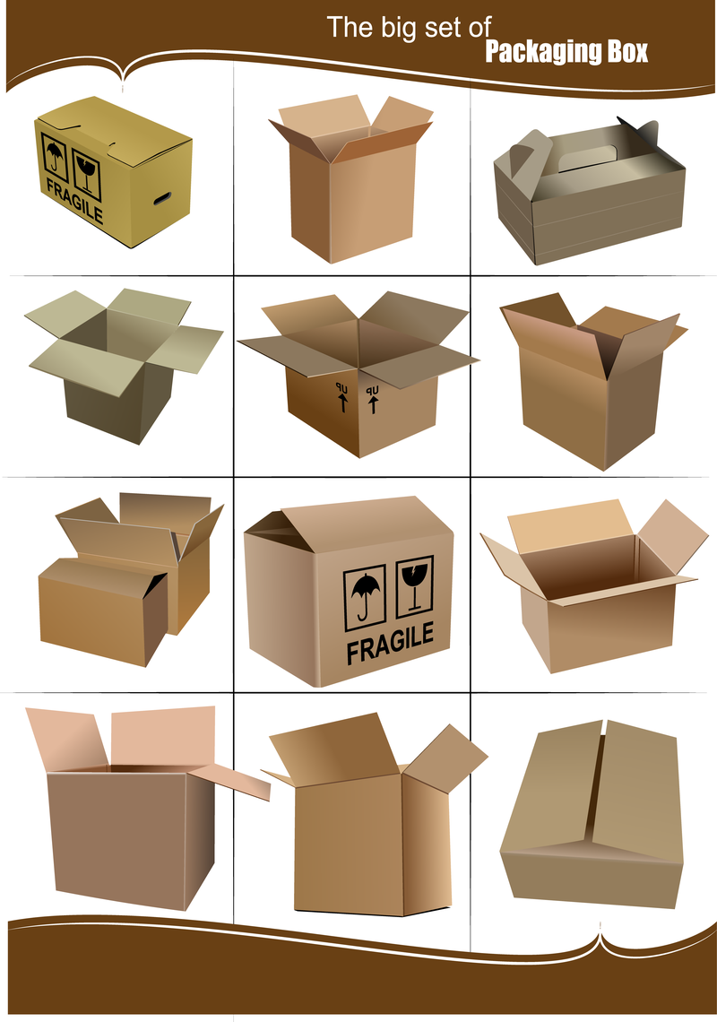 Vector de cajas de cartón