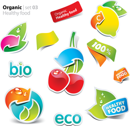 Adesivos fofos de frutas e vegetais
