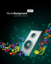 Símbolos de teclas de música de color 05 Vector