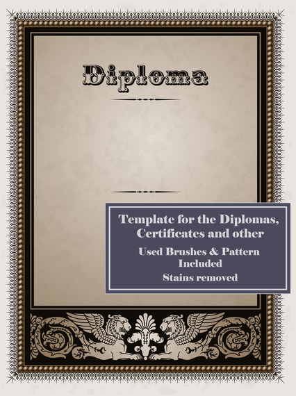 Vintage diploma template Vintage diploma template