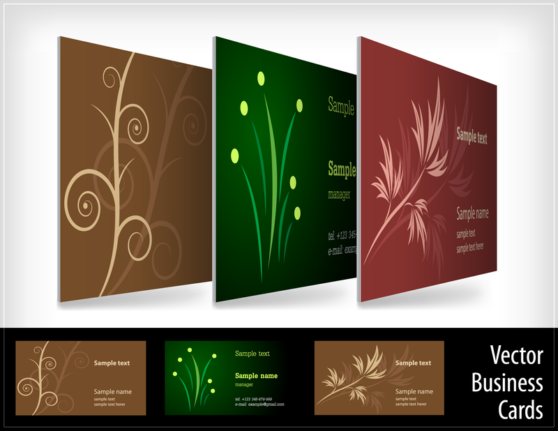 Dreidimensionale Renderings zeigen Visitenkarten-Vektor