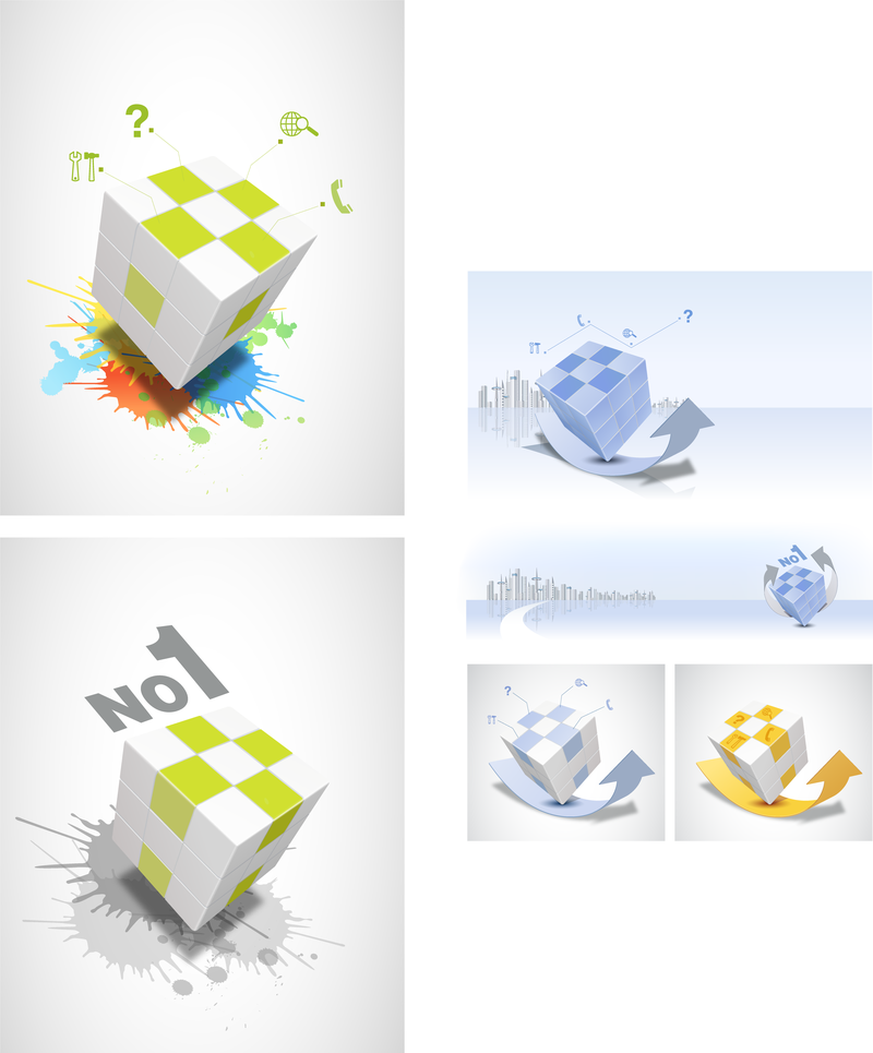 Rubik Cube Theme Vector