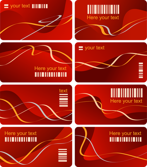 Business cards template mockup designs in red - Vector download