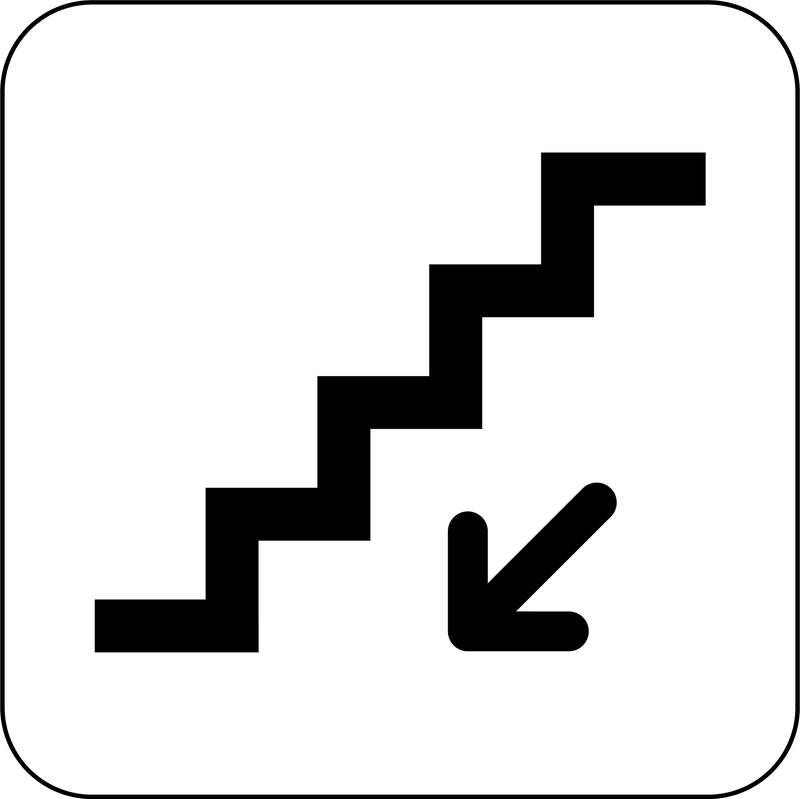 Rolltreppe Down Sign Board Vector