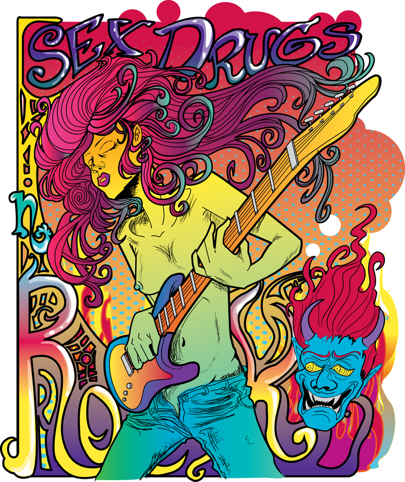 Psychedelic Rock Star Poster Vector 3