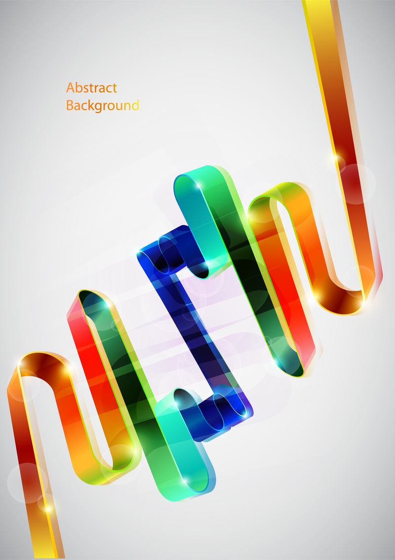 Colorful Abstract Ribbon Background Vector Download