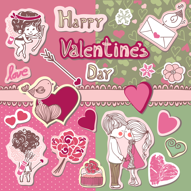 La linda pareja Illustrator 02 Vector 2