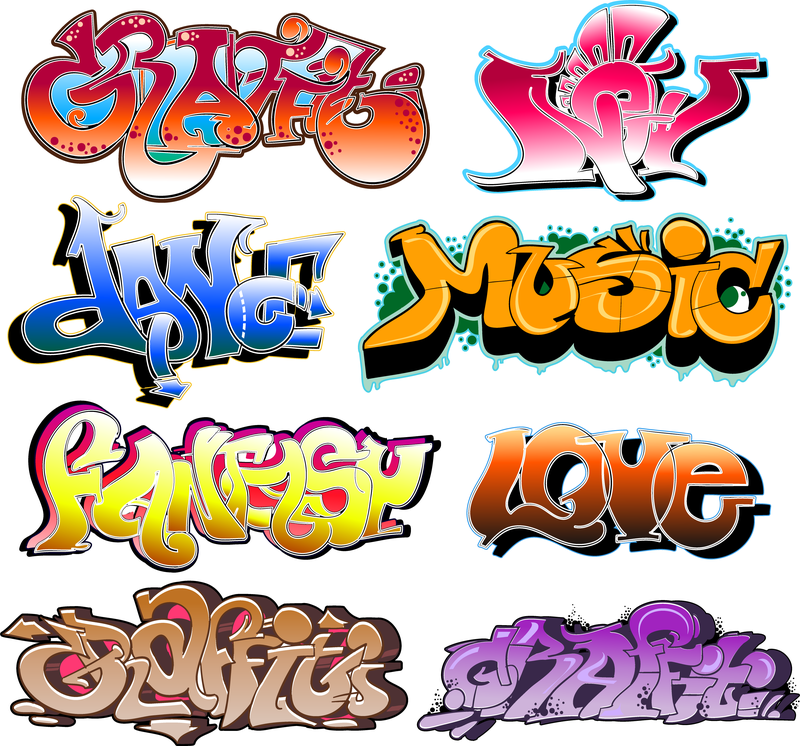 Schöne Graffiti-Schriftart Design 02 Vektor 3