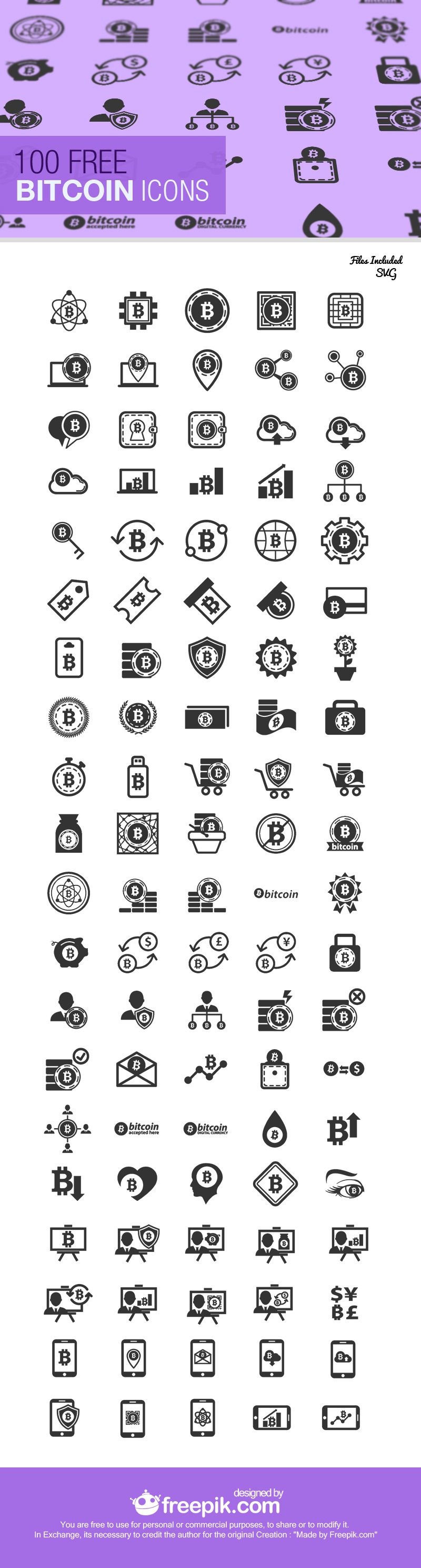 Colección de iconos de 100 Bitcoin