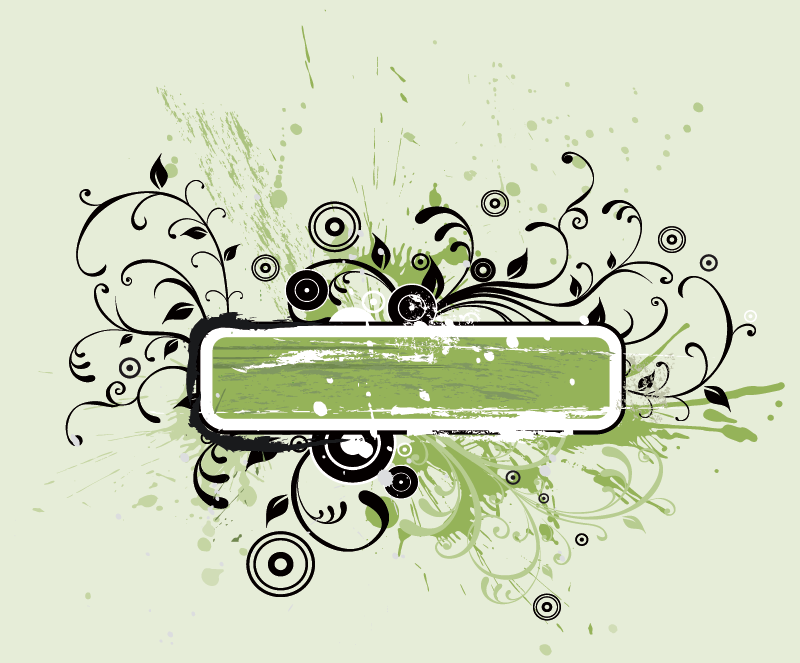 Marco rectangular de remolinos de grunge