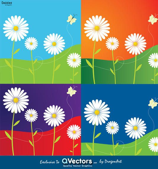 4 daisy flower designs 4 daisy flower designs