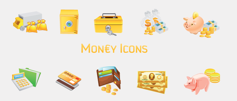 Set of 10 money icons Set of 10 money icons