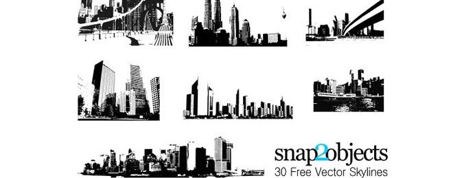 30 freie Vektor-Skylines
