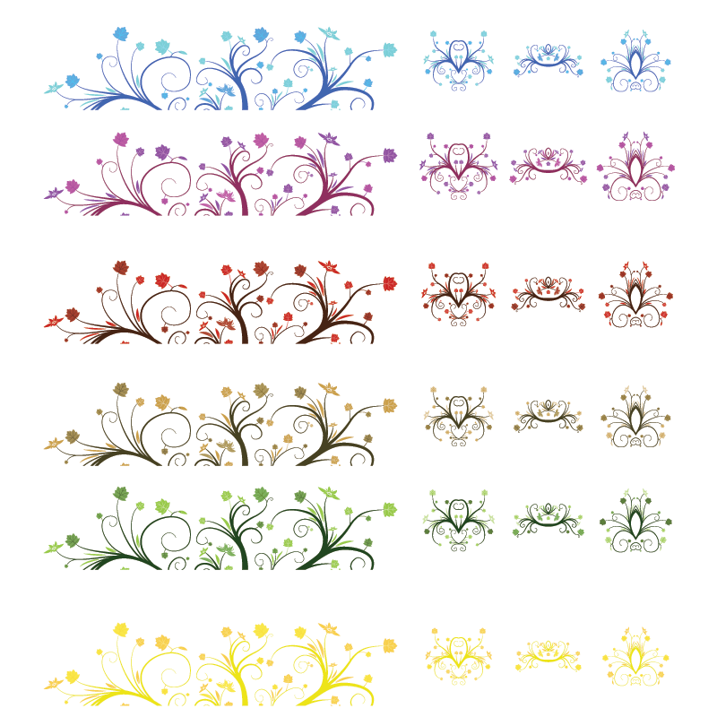 Curly Leaves Ornament Vector