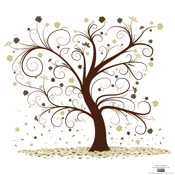 Isolated tree with swirls Isolated tree with swirls