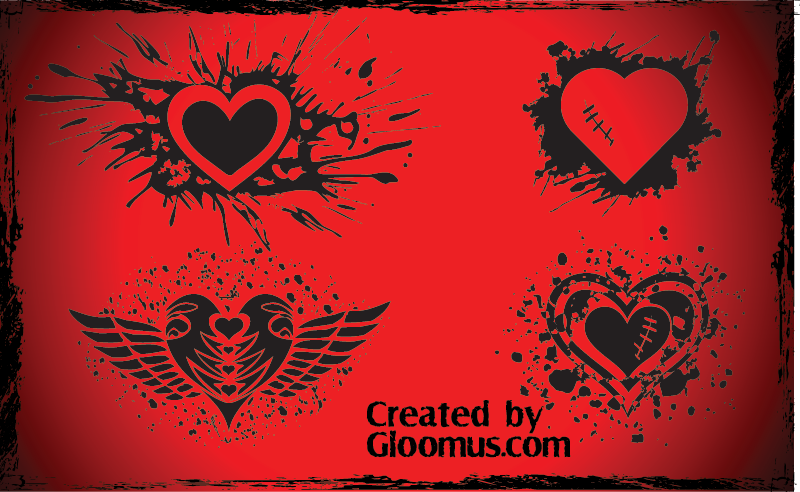 Vector Grunge Hearts Vector Grunge Hearts