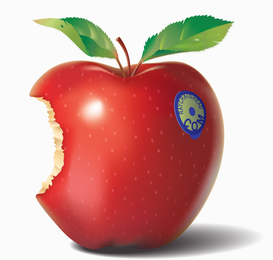 3D bitten apple illustration