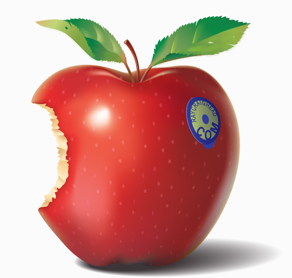 3D bitten apple illustration 3D bitten apple illustration