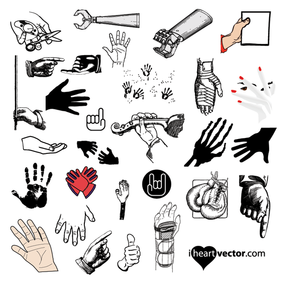 Hand illustration icon set Hand illustration icon set