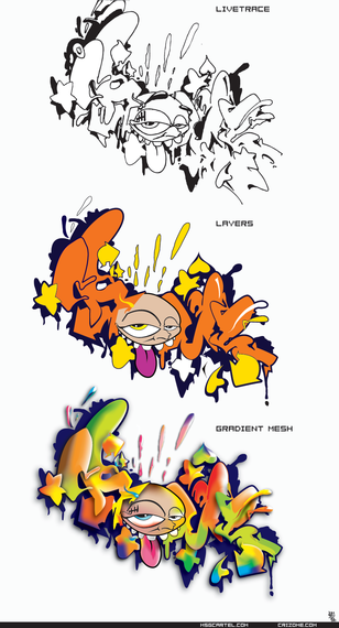 Graffiti process illustrations Graffiti process illustrations