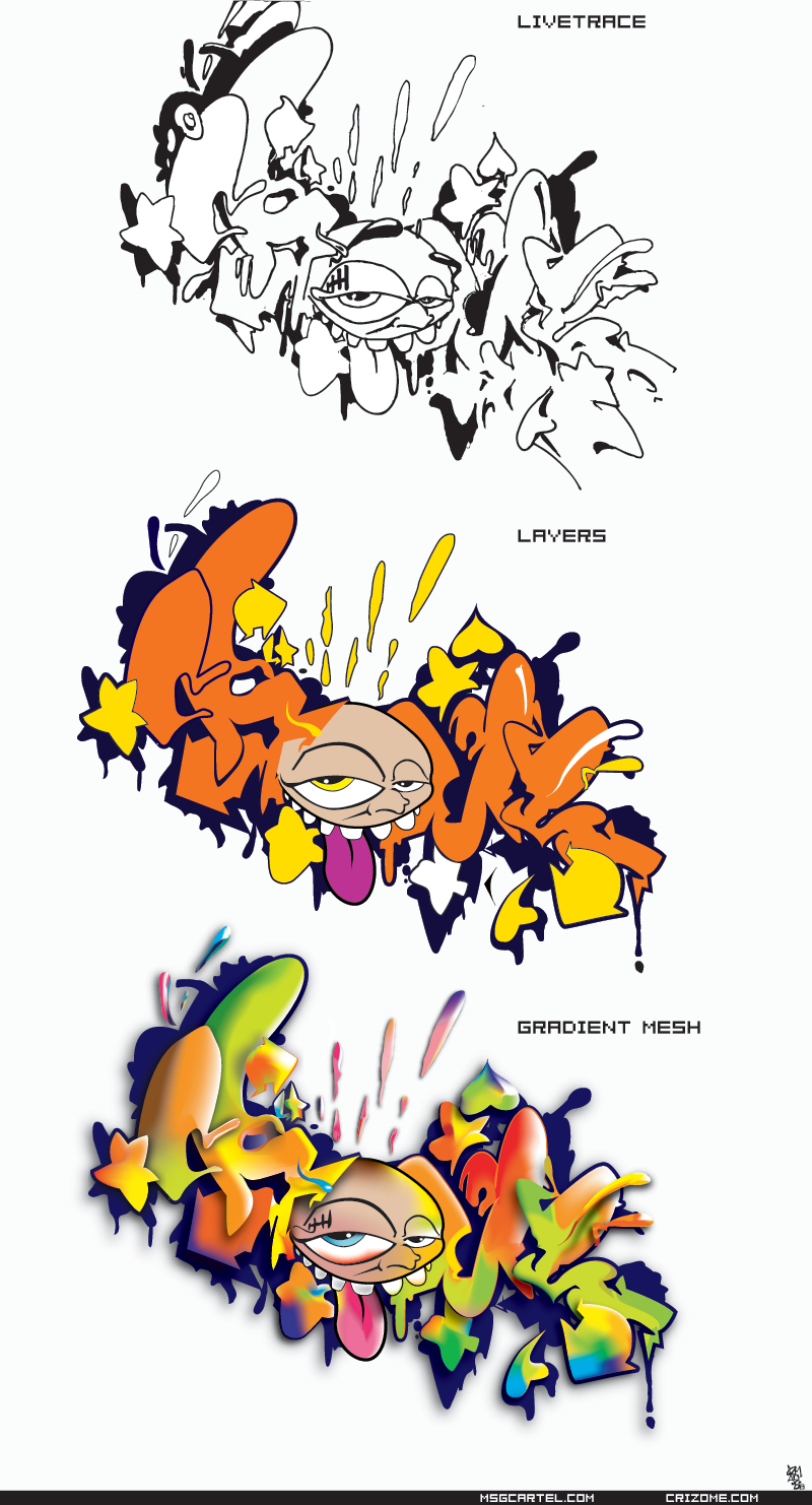 Ilustrações do processo Graffiti
