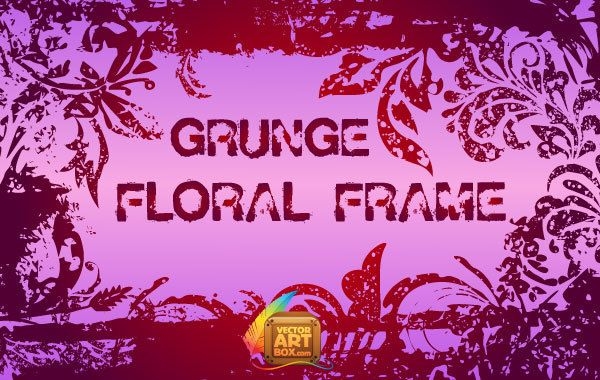 Moldura floral grunge