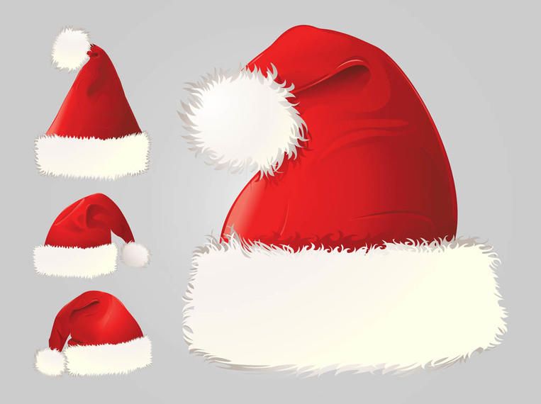 Detallado paquete de sombrero de Santa Claus Detallado paquete de sombrero de Santa Claus