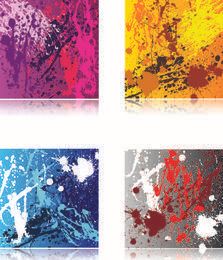 Buntes Grungy Paint Splatter Texture Set