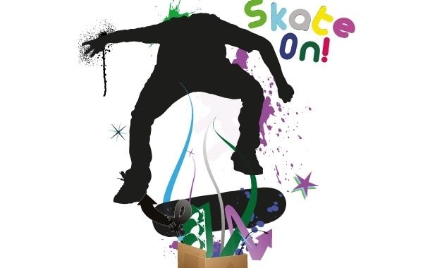 Skate en silueta de hombre
