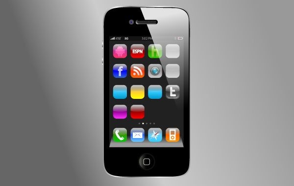 Vetor iPhone4 sem vetores de aplicativos