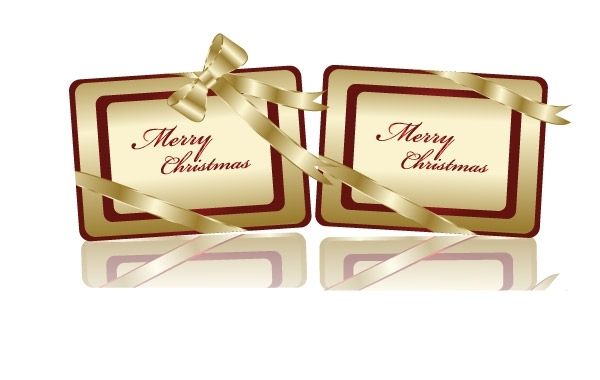 Free Golden Christmas Tags - Vector download