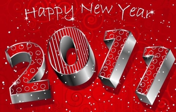 feliz año nuevo 3D 2011 rojo