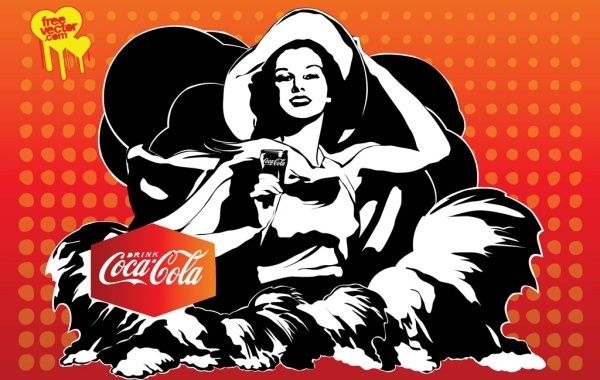 Coca-Cola-Mädchen-Vektor