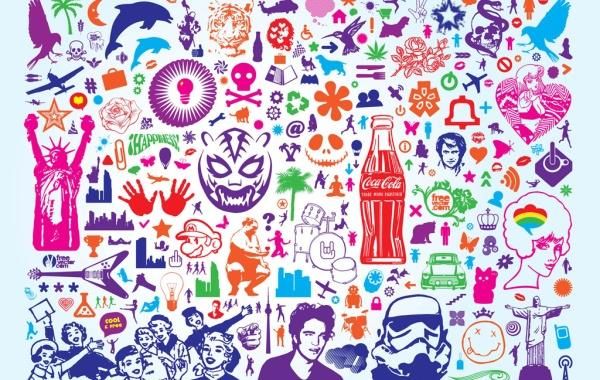 Concept illustration with icons and symbols Concept illustration with icons and symbols