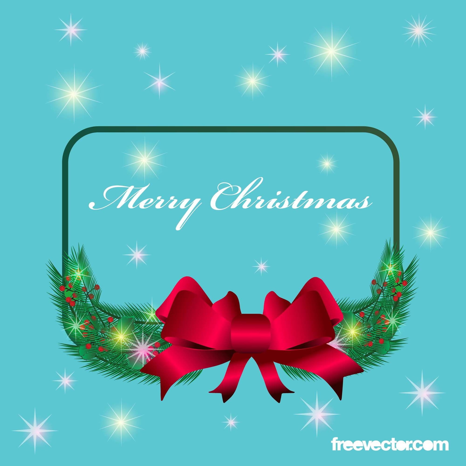 Wünsche Rahmen mit Weihnachtsabzeichen & Baum