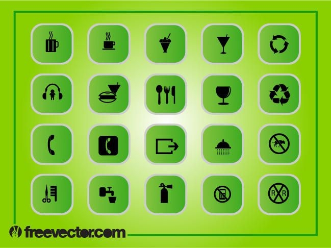 Green Square Flat Icon Pack - Vector download