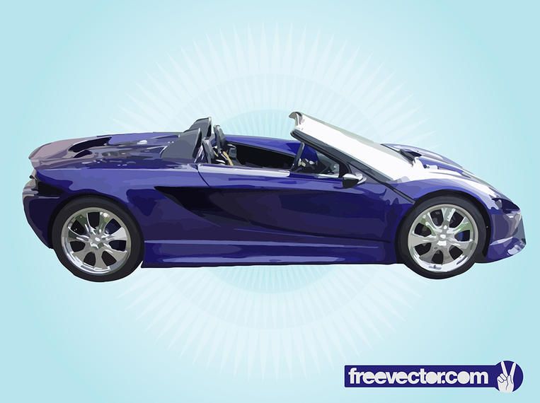 Coche de carreras de lujo convertible azul Coche de carreras de lujo convertible azul