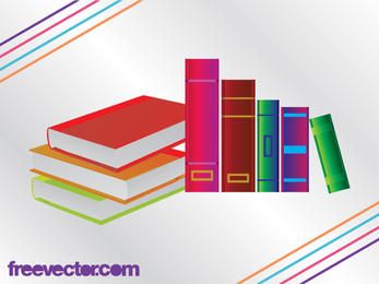 Libros coloridos 3D con tapa en blanco