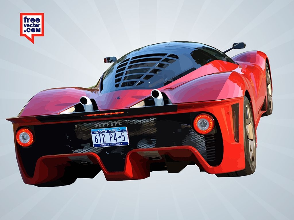 Carro traseiro vermelho lustroso da Ferrari