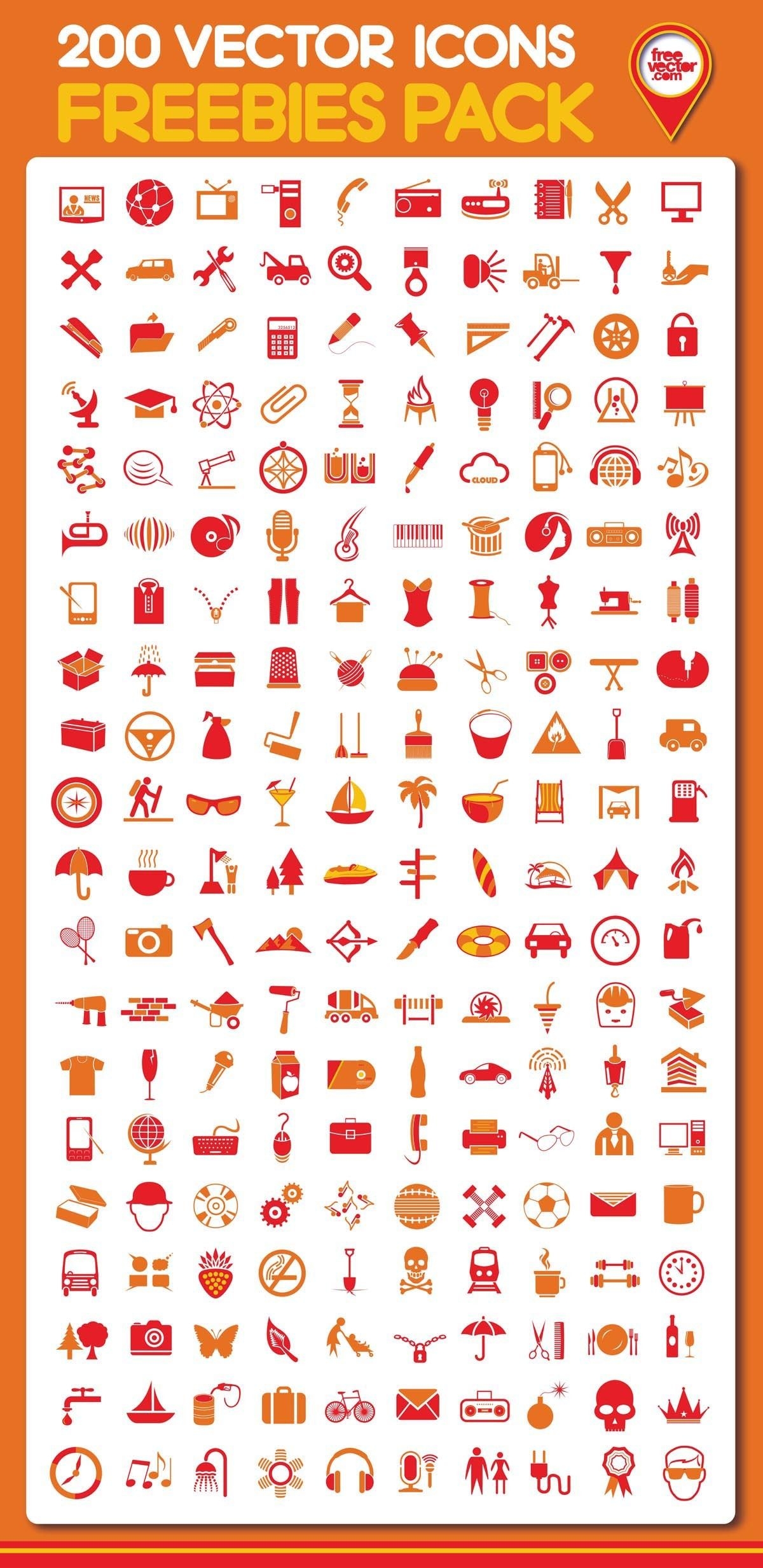 Geschliffenes Set mit 200 fantastischen Symbolen