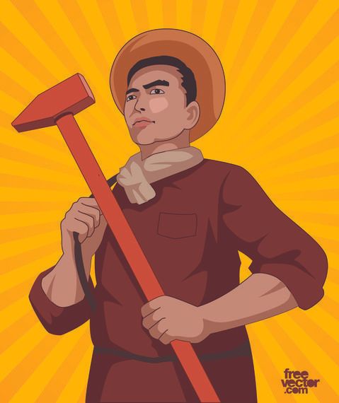 Dia dos desenhos animados do trabalhador com martelo Dia dos desenhos animados do trabalhador com martelo