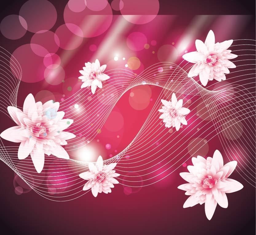 Abstrakter rosa Hintergrund mit Lotus und Linien