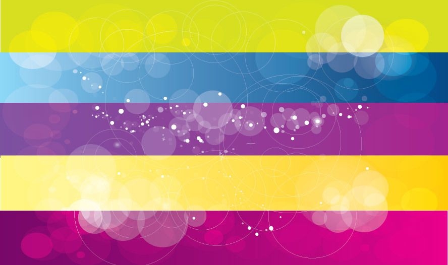 Fundo de bolhas de bokeh com retângulos multicoloridos