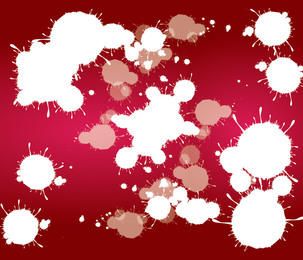 Grunge salpicado de blanco sobre fondo rojo.
