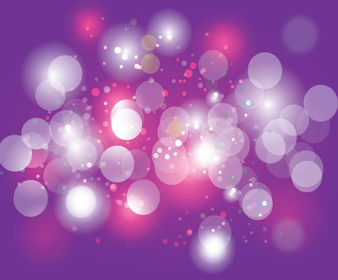 Shiny Bokeh Bubbles over Purple Background Shiny Bokeh Bubbles over Purple Background