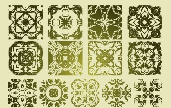 16 padrões de vetores florísticos antigos