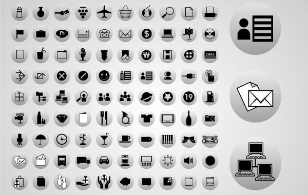 90 iconos web vectoriales